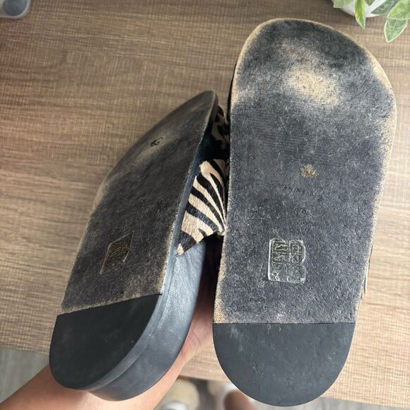 Anine Bing Lizzie Leopard Print Calfhair Slide Sandals Size 39 - Picture 4 of 4